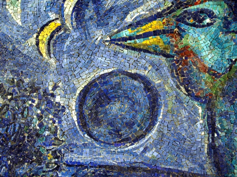 Mosaic Le coq fleuri